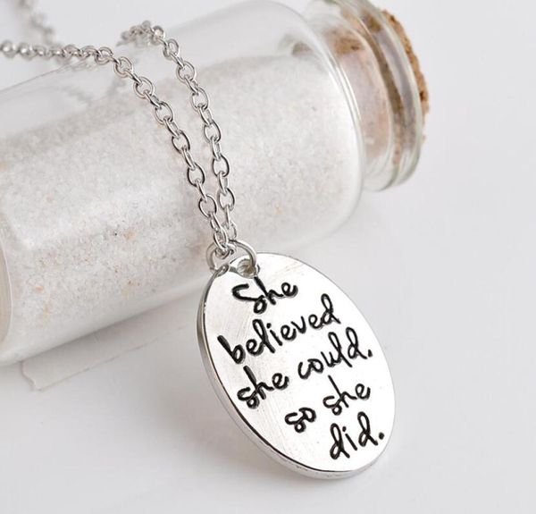 quotshe believed she could so she didquot hand stamped charms pendant necklace for women inspirational jewelry4213776, Silver
quotshe believed she could so she didquot hand stamped charms pendant necklace for women inspirational jewelry4213776, Silver