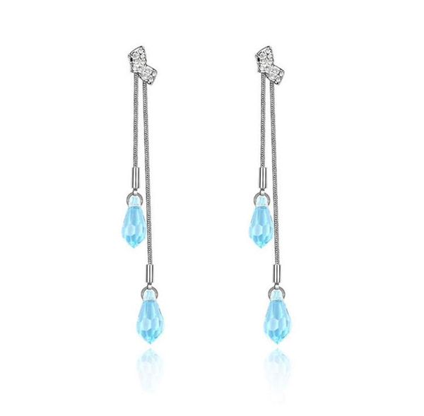 new fashion long tassel earrings made with crystals from rovski for women rhodium plated drop dangle earings wedding jewlery bijoux5082141, Silver 
new fashion long tassel earrings made with crystals from rovski for women rhodium plated drop dangle earings wedding jewlery bijoux5082141, Silver