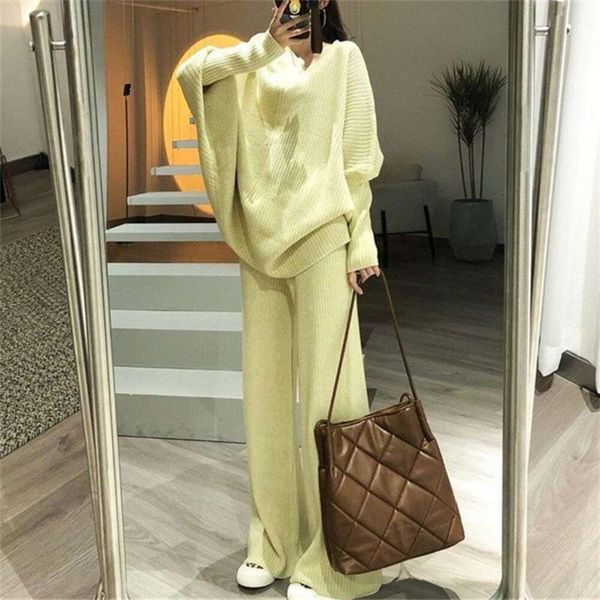autumn and winter v neck sweater womens suit loose fashion lazy wind high waist wide leg pants personality two, White;black
autumn and winter v neck sweater womens suit loose fashion lazy wind high waist wide leg pants personality two, White;black