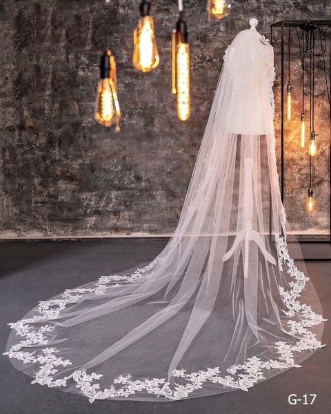 appliqued bridal veils appliques 3m long lace cathedral length tulle wedding veils vestido de noiva, Black
appliqued bridal veils appliques 3m long lace cathedral length tulle wedding veils vestido de noiva, Black