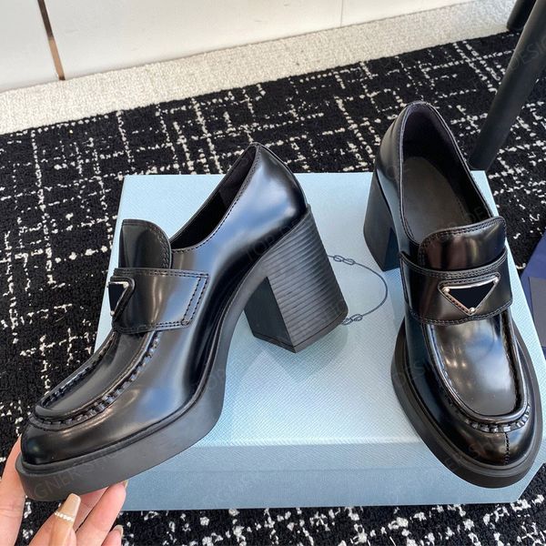 fashion classic triangle plaque women real leather heel pump high-heeled chunky loafers sandals designer pumps dress shoes with box, Black
fashion classic triangle plaque women real leather heel pump high-heeled chunky loafers sandals designer pumps dress shoes with box, Black