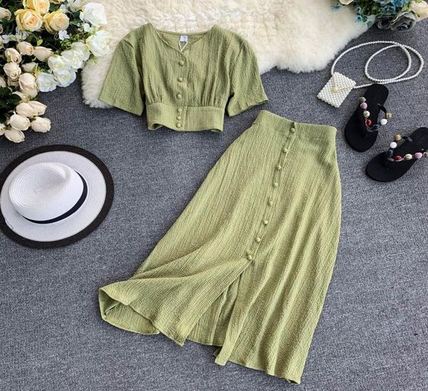 short design front buttons and long skirt 2pcs dress solid color side open blouse6227501, White
short design front buttons and long skirt 2pcs dress solid color side open blouse6227501, White