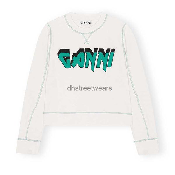 ganni pullover jumper fashion hoodie letter print contrast stitching design round neck, Black
ganni pullover jumper fashion hoodie letter print contrast stitching design round neck, Black