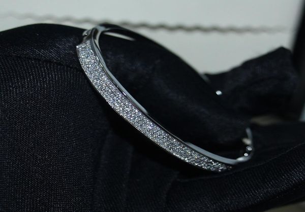 choucong sparkling fashion jewelry 925 sterling silver pave white sapphire cz diamond gemstones women wedding party wrist bangle g6869015, Black
choucong sparkling fashion jewelry 925 sterling silver pave white sapphire cz diamond gemstones women wedding party wrist bangle g6869015, Black