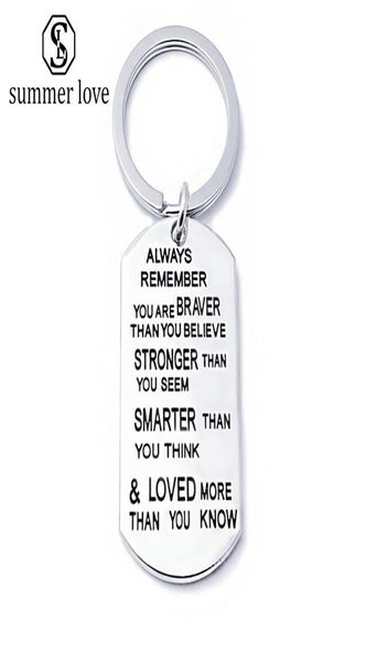 stainless steel key chain ring engraved inspirational word you are braver stronger smarter than you think pendant family friend je5416366, Slivery;golden
stainless steel key chain ring engraved inspirational word you are braver stronger smarter than you think pendant family friend je5416366, Slivery;golden