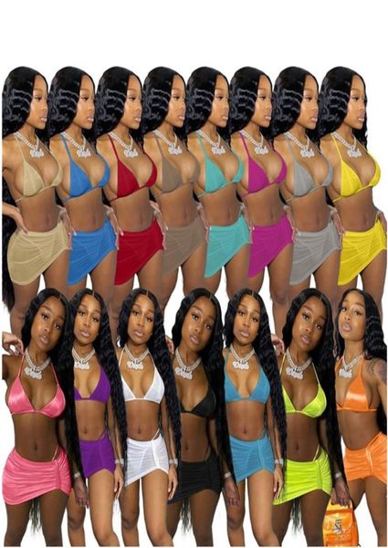 three 3 pieces sets bikini swimwear fashion 2022 summer swimsuit women clothing beach wear solid halter bathing suit lace push up 8500036, White;black
three 3 pieces sets bikini swimwear fashion 2022 summer swimsuit women clothing beach wear solid halter bathing suit lace push up 8500036, White;black