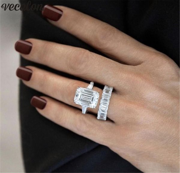 vecalon luxury real 925 sterling silver ring set princess cut 4ct diamond cz engagement wedding band rings for women bijoux9970638, Slivery;golden
vecalon luxury real 925 sterling silver ring set princess cut 4ct diamond cz engagement wedding band rings for women bijoux9970638, Slivery;golden