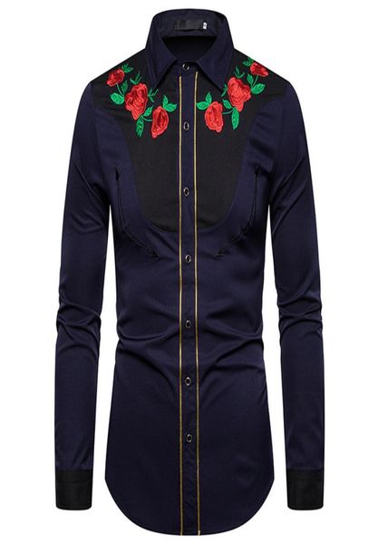 mens rose embroidery patchwork shirts spring designer lapel neck long sleeve american west style casual shirt man fashion clothes4786898, White;black
mens rose embroidery patchwork shirts spring designer lapel neck long sleeve american west style casual shirt man fashion clothes4786898, White;black