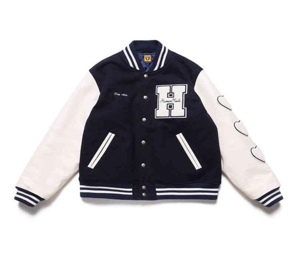 outlet human made 20aw color blocking leather sleeve flocking embroidery love baseball cotton jacket men039s and women039s5236927, Black;brown
outlet human made 20aw color blocking leather sleeve flocking embroidery love baseball cotton jacket men039s and women039s5236927, Black;brown