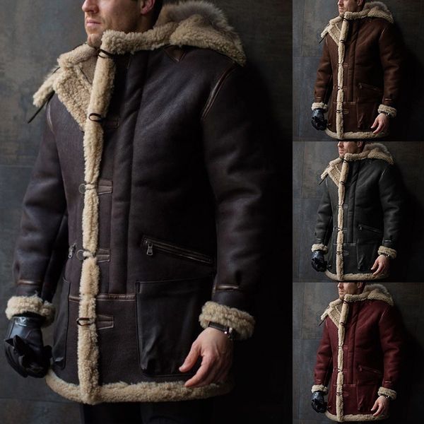 men's jackets hooded fur collar thickened jacket leather plush men's coat 230831, Black;brown
men's jackets hooded fur collar thickened jacket leather plush men's coat 230831, Black;brown