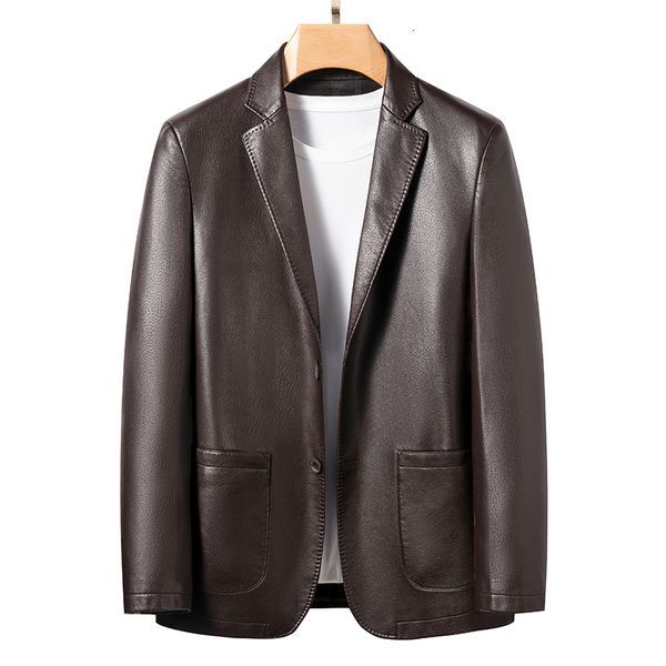 men's leather faux yn330 natural sheep casual suit jacket slim spring and autumn thin section black brown 230831
men's leather faux yn330 natural sheep casual suit jacket slim spring and autumn thin section black brown 230831