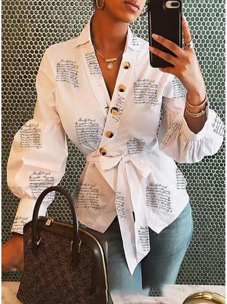 women039s letters blouse shirt lantern long sleeve blouses office lady autumn winter v neck button belt blusa7588590, White
women039s letters blouse shirt lantern long sleeve blouses office lady autumn winter v neck button belt blusa7588590, White