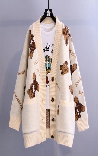 bear letter cardigan sweater womens autumn winter 2021 new korean version of the lazy style wild loose thick knitted jacket9450435, White;black
bear letter cardigan sweater womens autumn winter 2021 new korean version of the lazy style wild loose thick knitted jacket9450435, White;black