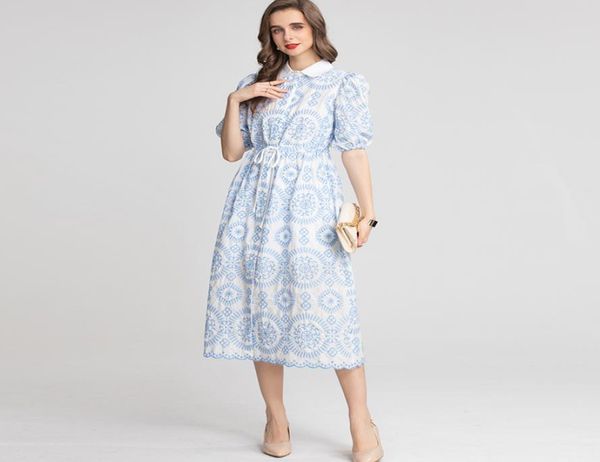 women039s runway dresses turn down collar short sleeves embroidery high street casual mid calf vestidos3241346, Black
women039s runway dresses turn down collar short sleeves embroidery high street casual mid calf vestidos3241346, Black