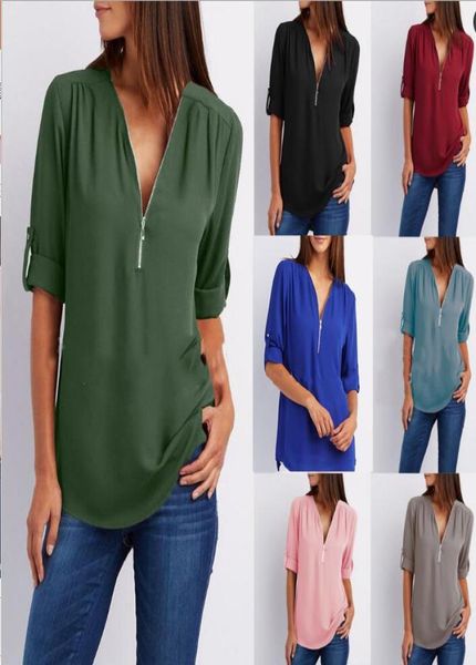 women chiffon blouse shirts zipper v neck pleated loose casual plus size s 5xl european summer half sleeve fashion 9302327, White
women chiffon blouse shirts zipper v neck pleated loose casual plus size s 5xl european summer half sleeve fashion 9302327, White
