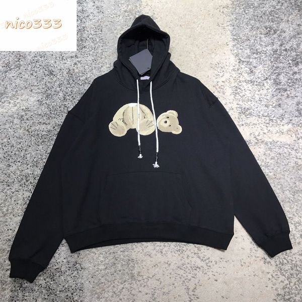 23ss new broken bear letters printed pattern flocked cotton drawstring cotton loose versatile men and women casual hoodie, Black
23ss new broken bear letters printed pattern flocked cotton drawstring cotton loose versatile men and women casual hoodie, Black