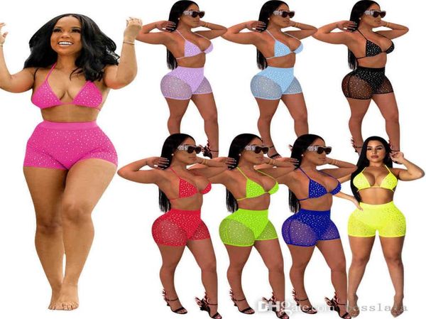 women bikini set two piece outfits beach swimsuit mesh sequins bra shorts swimwear suits3305282, White;black
women bikini set two piece outfits beach swimsuit mesh sequins bra shorts swimwear suits3305282, White;black