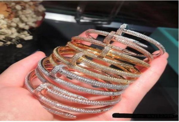 -border explosion jewelry 18k gold new c nails rose gold full diamond bracelet 164754237, Golden;silver
-border explosion jewelry 18k gold new c nails rose gold full diamond bracelet 164754237, Golden;silver