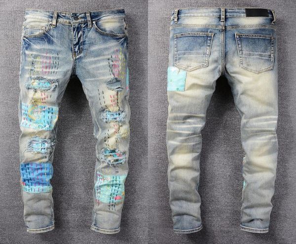 designer mens jeans european american ripped men high street fashion brand cycling motorcycle embroidery closefitting slim pencil7699688, Blue
designer mens jeans european american ripped men high street fashion brand cycling motorcycle embroidery closefitting slim pencil7699688, Blue