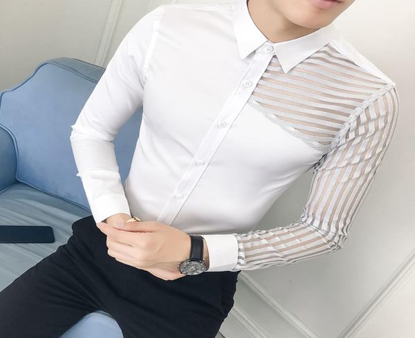 british style tuxedo men shirt autumn new see through lace long sleeve dress shirts mens slim fit casual prom male shirt social6886261, White;black
british style tuxedo men shirt autumn new see through lace long sleeve dress shirts mens slim fit casual prom male shirt social6886261, White;black