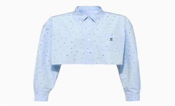 women vintage cotton short designer shirts blouse with diamant 2022 girls milan runway high end custom poplin designer shirt 2843306, White
women vintage cotton short designer shirts blouse with diamant 2022 girls milan runway high end custom poplin designer shirt 2843306, White