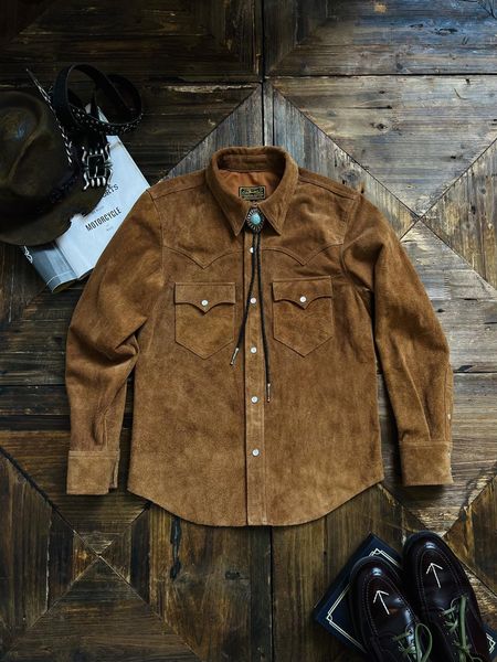 men's leather faux american head layer cowhide restoring ancient ways without inside the cloth with soft nap leather western shirt 2308, Black
men's leather faux american head layer cowhide restoring ancient ways without inside the cloth with soft nap leather western shirt 2308, Black
