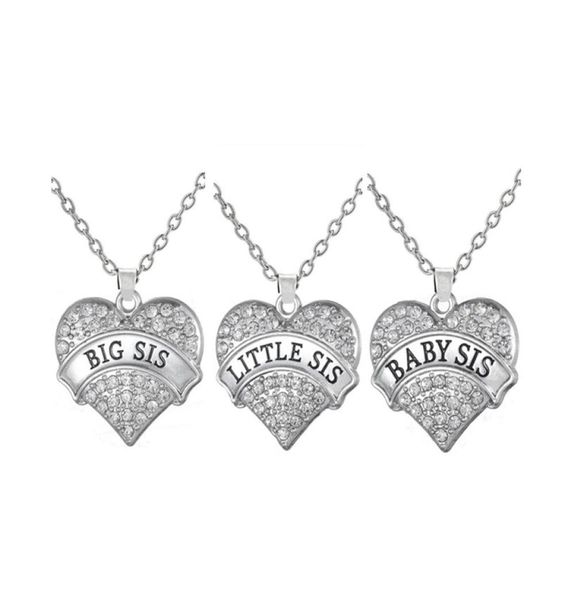 set of 3 big sis little sis baby sis crystal heart pendant necklace nature for three sisters handmade jewelry2658383, Silver
set of 3 big sis little sis baby sis crystal heart pendant necklace nature for three sisters handmade jewelry2658383, Silver