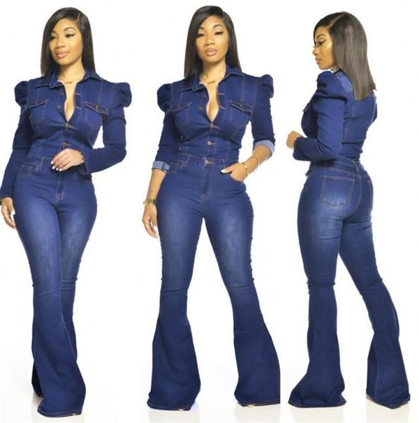 plus size s5xl women jeans jumpsuit buttons turn down collar puff long sleeve slim flare romper denim overalls240k4568624, Black;white
plus size s5xl women jeans jumpsuit buttons turn down collar puff long sleeve slim flare romper denim overalls240k4568624, Black;white