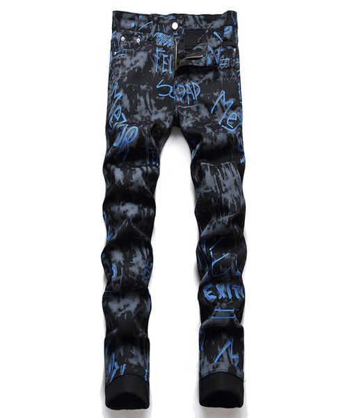 summer street printing black jeans pantalones hombre fashion slim cotton denim trousers male straight casual stretch pants7789127, Blue
summer street printing black jeans pantalones hombre fashion slim cotton denim trousers male straight casual stretch pants7789127, Blue