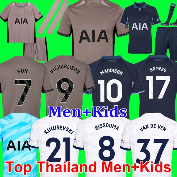 23 24 maddison son veliz van de ven soccer jerseys bissouma kulusevski richarlison kulusevski 2024 romero tottenham football kit shirt spurs, Black;yellow
23 24 maddison son veliz van de ven soccer jerseys bissouma kulusevski richarlison kulusevski 2024 romero tottenham football kit shirt spurs, Black;yellow