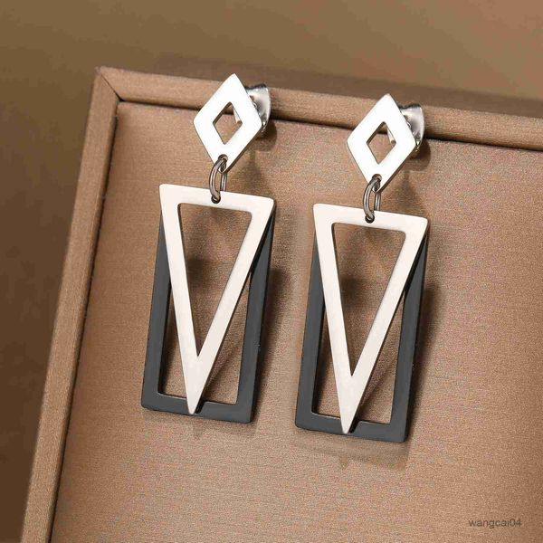 charm stainless steel earrings black rectangle inverted simple design fashion pendants earrings for women jewelry r230901, Golden
charm stainless steel earrings black rectangle inverted simple design fashion pendants earrings for women jewelry r230901, Golden