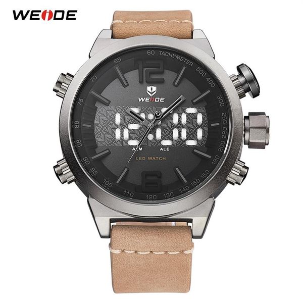 weide men's analog led digital display quartz movement leather strap clock numeral wristwatches waterproof relogio masculino325m, Slivery;brown
weide men's analog led digital display quartz movement leather strap clock numeral wristwatches waterproof relogio masculino325m, Slivery;brown