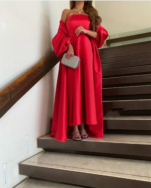 elegant short red satin evening dresses with wrap a-line strapless zipper back ankle length prom dresses robe de soiree pleated formal party, Black;red
elegant short red satin evening dresses with wrap a-line strapless zipper back ankle length prom dresses robe de soiree pleated formal party, Black;red