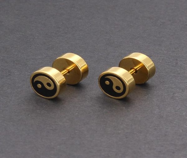 goldsilver barbell titanium steel yinyang tai chi men stud earrings punk ear stud male jewelry earings for friend7741599, Golden;silver
goldsilver barbell titanium steel yinyang tai chi men stud earrings punk ear stud male jewelry earings for friend7741599, Golden;silver