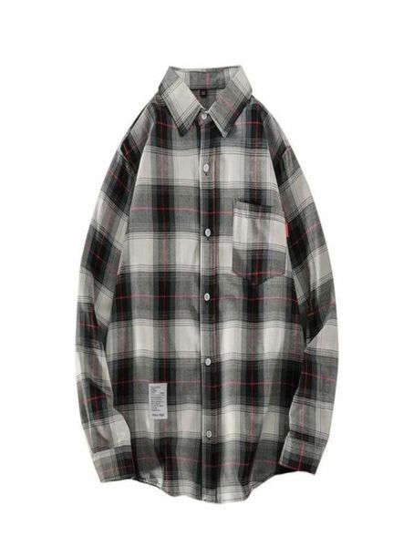 style plaid jacket retro fashion pocket oversized shirt men and women lapel collar long sleeve loose coat chic 7364175060079, White;black
style plaid jacket retro fashion pocket oversized shirt men and women lapel collar long sleeve loose coat chic 7364175060079, White;black