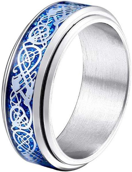 hijones carbide fiber celtic dragon spinner ring stainless steel wedding spins band, Slivery;golden
hijones carbide fiber celtic dragon spinner ring stainless steel wedding spins band, Slivery;golden