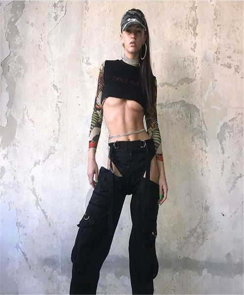2019 new arrivals cool lady cut out hollow patchwork cargo pants women ribbons high waist sweat trousers female causal capris cj199367273, Black;white
2019 new arrivals cool lady cut out hollow patchwork cargo pants women ribbons high waist sweat trousers female causal capris cj199367273, Black;white