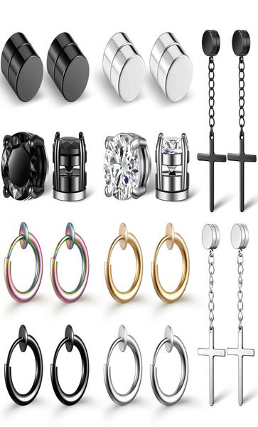 10 pairs men stainless steel nonpiercing magnetic stud earrings cross dangle hoop earrings cz magnet clip on earring set1917564, Golden;silver
10 pairs men stainless steel nonpiercing magnetic stud earrings cross dangle hoop earrings cz magnet clip on earring set1917564, Golden;silver