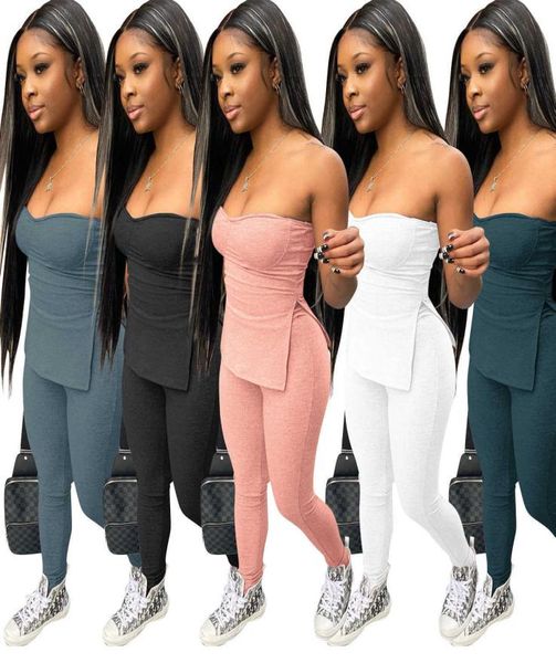women two piece pants chest wrapped off shoulder casual suit solid color pit strip elastic tight women039s tracksuit lady 7181168, White
women two piece pants chest wrapped off shoulder casual suit solid color pit strip elastic tight women039s tracksuit lady 7181168, White