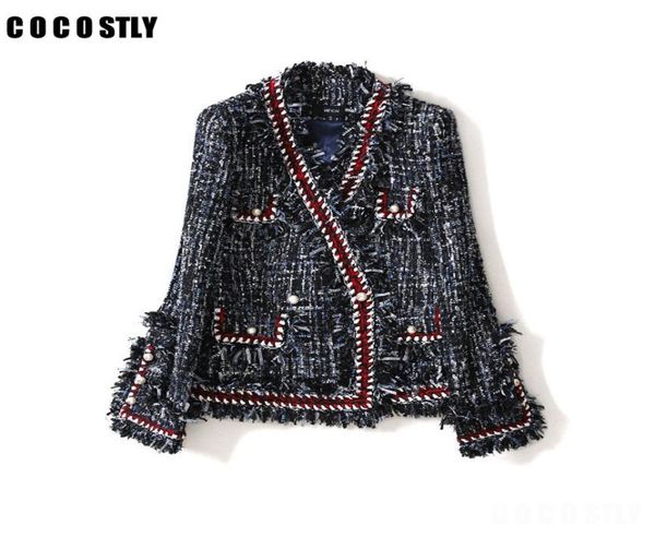 2020 new spring autumn tweed jacket women vneck double breasted pearl buckle slim tassel coat women clothes1552085, Black;brown
2020 new spring autumn tweed jacket women vneck double breasted pearl buckle slim tassel coat women clothes1552085, Black;brown