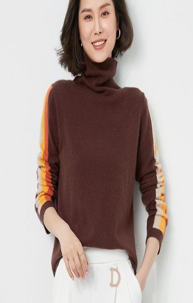 women039s sweaters autumn and winter cashmere sweater woman high neck pullover pure wool color matching jacket casual knitted t6352512, White;black
women039s sweaters autumn and winter cashmere sweater woman high neck pullover pure wool color matching jacket casual knitted t6352512, White;black