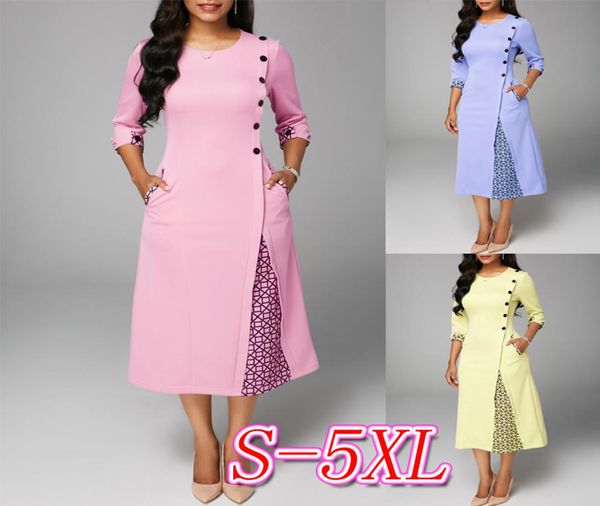 ladies long dress 5 buttons designer round neck solid color matching slim button dress elegant party dress f06711865423, Black;gray
ladies long dress 5 buttons designer round neck solid color matching slim button dress elegant party dress f06711865423, Black;gray