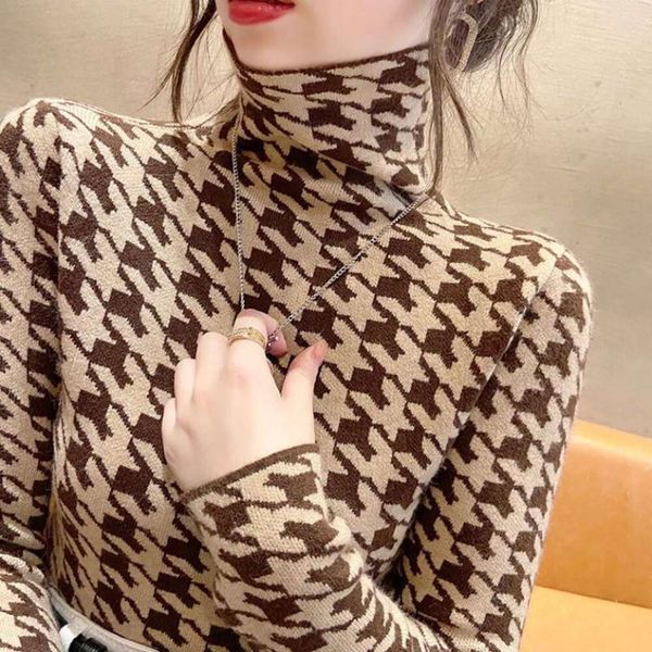 fashion leopard pattern western sweaters style slim fitted stacked collar bottom making shirt for women in autumn, White;black
fashion leopard pattern western sweaters style slim fitted stacked collar bottom making shirt for women in autumn, White;black