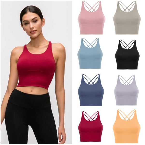 l-9095 solid color cross thin straps yoga tank classic sports bra women fitness vest small sling training clothes with removable cups underw
l-9095 solid color cross thin straps yoga tank classic sports bra women fitness vest small sling training clothes with removable cups underw