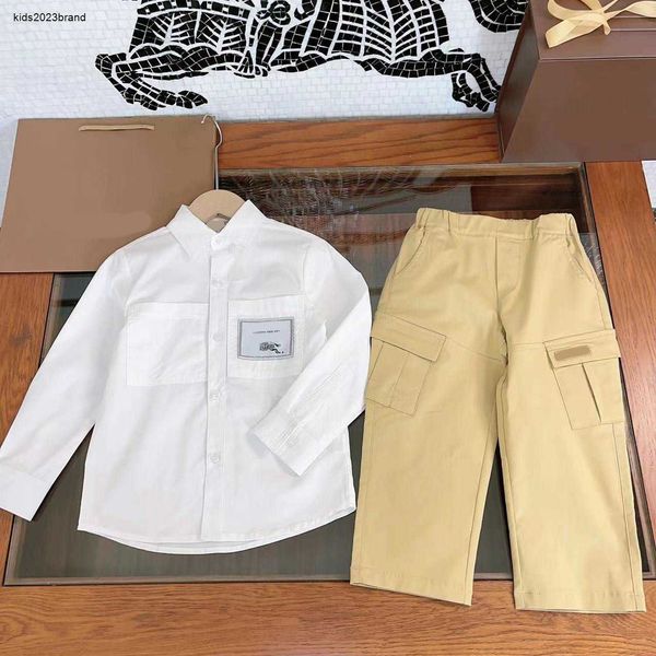 designer baby autumn sets kids tracksuits size 110-160 cm 2pcs double pocket decorative lapel shirt at chest and overalls aug30, White
designer baby autumn sets kids tracksuits size 110-160 cm 2pcs double pocket decorative lapel shirt at chest and overalls aug30, White