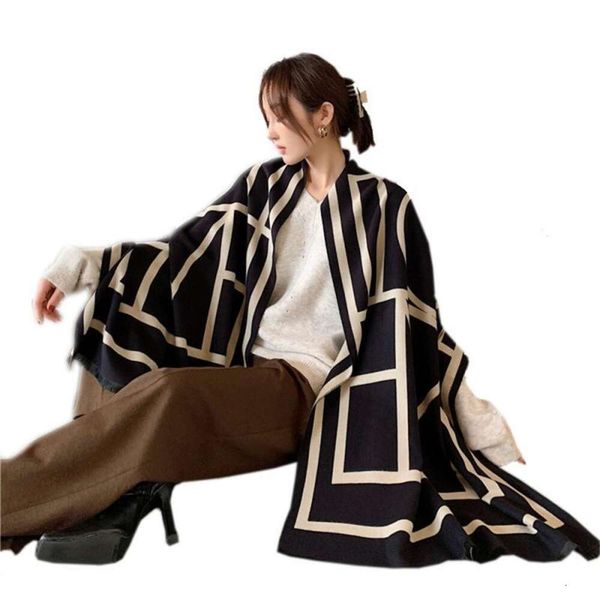 korean version of imitation cashmere scarf for women winter thick double sided students dual purpose tassel shawl, Blue;gray
korean version of imitation cashmere scarf for women winter thick double sided students dual purpose tassel shawl, Blue;gray