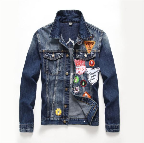 men jacket and coat trendy embroidery badge patchwork denim jacket 2018 winter fashion mens jean jacket outwear male cowboy plus s2473205, Black;brown
men jacket and coat trendy embroidery badge patchwork denim jacket 2018 winter fashion mens jean jacket outwear male cowboy plus s2473205, Black;brown
