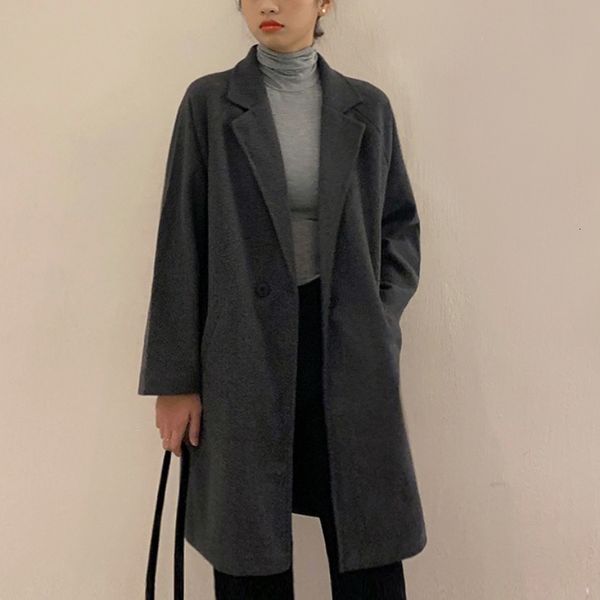 womens wool blends autumn woolen coat mid length elegant one button lapel pocket suit loose fashion casual trend 230831, Black
womens wool blends autumn woolen coat mid length elegant one button lapel pocket suit loose fashion casual trend 230831, Black