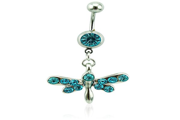body jewelry fashion belly button rings 316l stainless steel barbell dangle blue rhinestone dragonfly navel piercing jewelry1214713, Silver
body jewelry fashion belly button rings 316l stainless steel barbell dangle blue rhinestone dragonfly navel piercing jewelry1214713, Silver