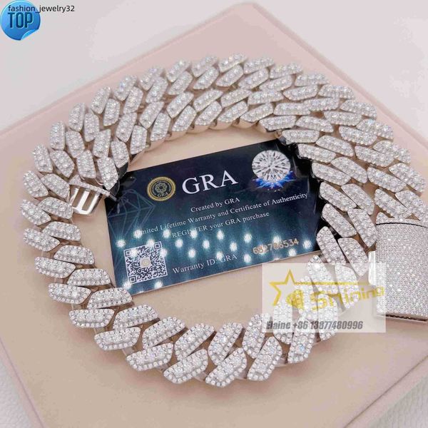 20mm big men necklace luxury hip fine jewelry iced out vvs moissanite diamond silver 925 iced out cuban link chain
20mm big men necklace luxury hip fine jewelry iced out vvs moissanite diamond silver 925 iced out cuban link chain